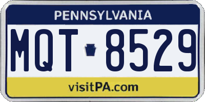 PA license plate MQT8529