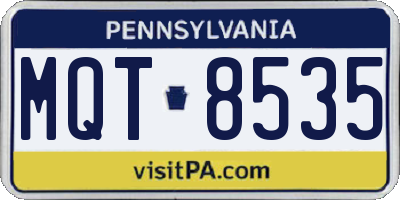 PA license plate MQT8535