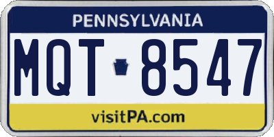PA license plate MQT8547
