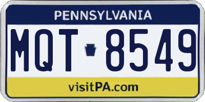 PA license plate MQT8549