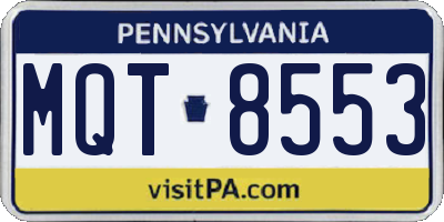 PA license plate MQT8553
