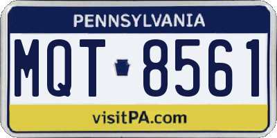 PA license plate MQT8561