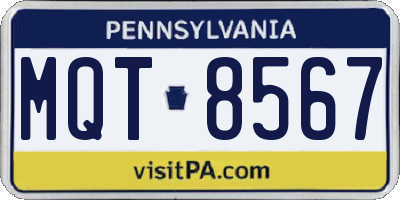 PA license plate MQT8567