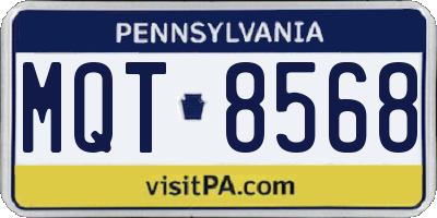 PA license plate MQT8568