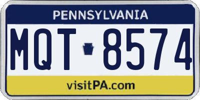 PA license plate MQT8574