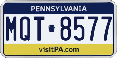 PA license plate MQT8577