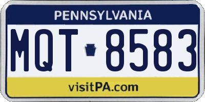 PA license plate MQT8583
