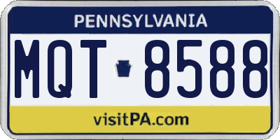 PA license plate MQT8588