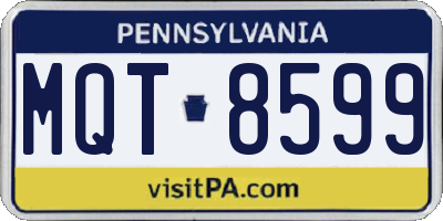 PA license plate MQT8599