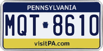 PA license plate MQT8610