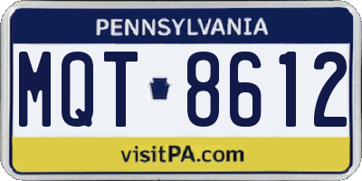 PA license plate MQT8612