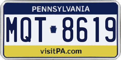 PA license plate MQT8619