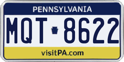 PA license plate MQT8622
