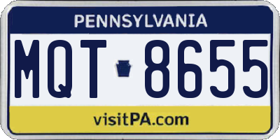 PA license plate MQT8655