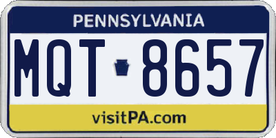 PA license plate MQT8657