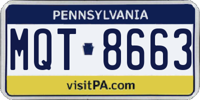 PA license plate MQT8663