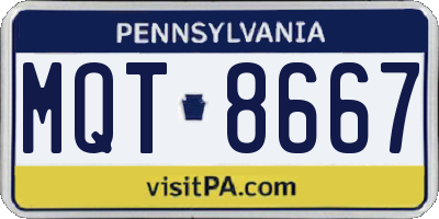 PA license plate MQT8667