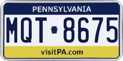 PA license plate MQT8675