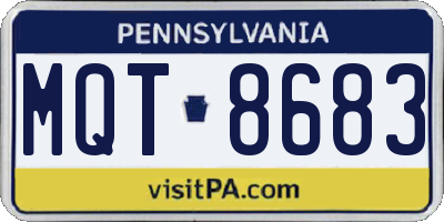 PA license plate MQT8683