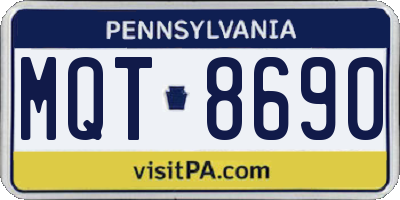 PA license plate MQT8690