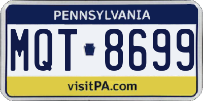 PA license plate MQT8699