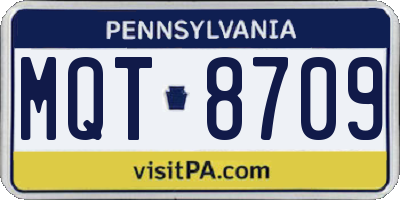 PA license plate MQT8709