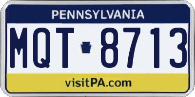PA license plate MQT8713