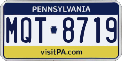 PA license plate MQT8719