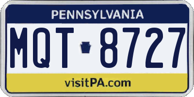 PA license plate MQT8727