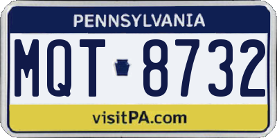 PA license plate MQT8732