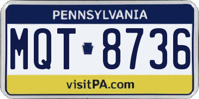 PA license plate MQT8736