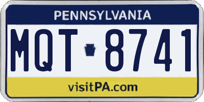 PA license plate MQT8741