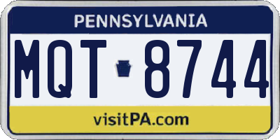 PA license plate MQT8744