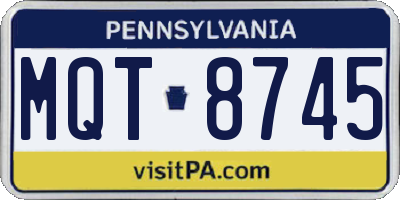 PA license plate MQT8745