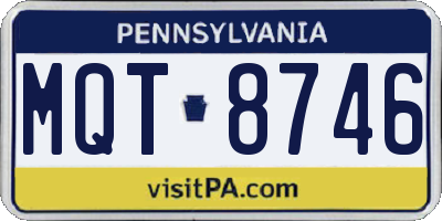PA license plate MQT8746