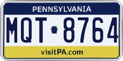 PA license plate MQT8764