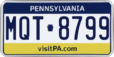 PA license plate MQT8799