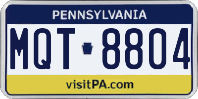 PA license plate MQT8804