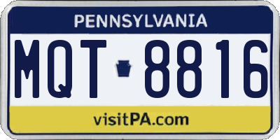 PA license plate MQT8816