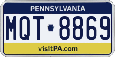 PA license plate MQT8869