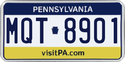 PA license plate MQT8901