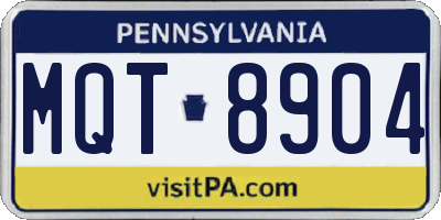 PA license plate MQT8904