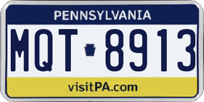 PA license plate MQT8913