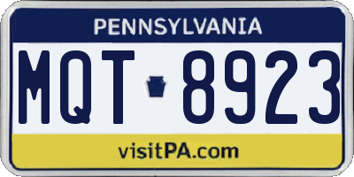 PA license plate MQT8923