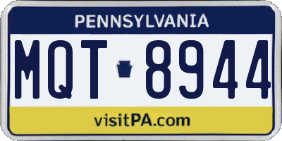 PA license plate MQT8944