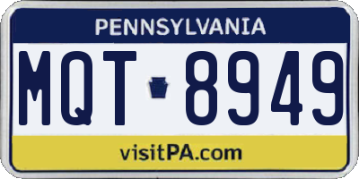 PA license plate MQT8949