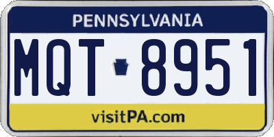 PA license plate MQT8951