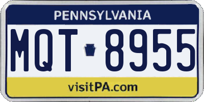 PA license plate MQT8955