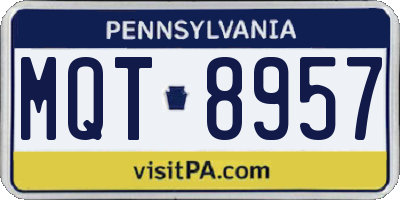 PA license plate MQT8957