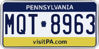 PA license plate MQT8963